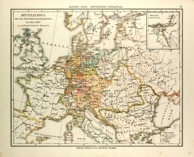MAP OF CENTRAL EUROPE IN 1803