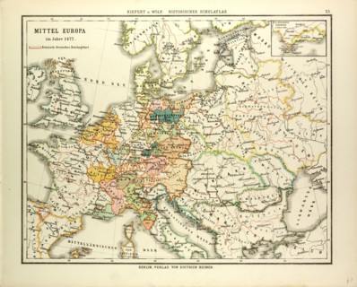 MAP OF CENTRAL EUROPE IN 1477