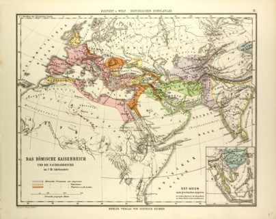 MAP OF THE ROMAN EMPIRE AND ITS NEIGHBOUR EMPIRES IN THE 1ST, 2ND, AND 3RD CENTURIES A.D.