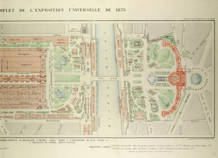 MAP OF THE UNIVERSAL EXPOSITION OF 1878, PARIS