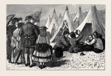 SEEING THE LIONS FED, DORSETSHIRE RUSTICS IN BLANDFORD CAMP AT DINNER TIME