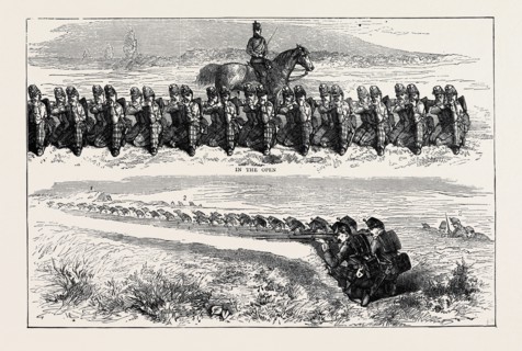 THE AUTUMN MANOEUVRES: IN THE OPEN; IN THE SHELTER TRENCH; 1. Earth thrown up to form charger pit;