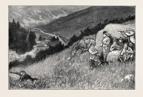 THE PRINCE OF WALES AT BLAIR ATHOLE, THE ROYAL PARTY WATCHING FOR THE DEER