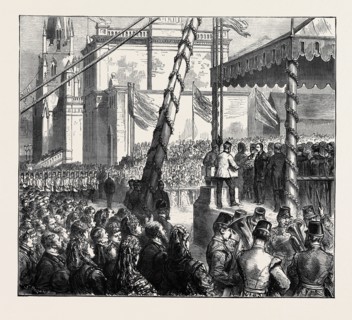 THE DUKE AND DUCHESS OF TECK AT SOUTHPORT: PRINCESS MARY LAYING THE FOUNDATION STONE OF CAMBRIDGE