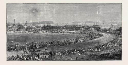 THE GRAND DURBAR AT BOMBAY: VIEW FROM THE WEST END OF WELLINGTON ROAD, ARRIVAL OF LORD NORTHBROOK