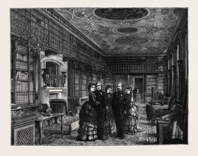 THE PRINCE AND PRINCESS OF WALES AT CHATSWORTH: THE LIBRARY
