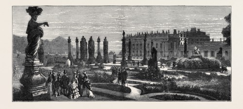 THE PRINCE AND PRINCESS OF WALES AT CHATSWORTH: THE FRENCH GARDEN