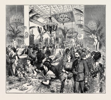THE PRINCE AND PRINCESS OF WALES AT CHATSWORTH: THE SUPPER IN THE SCULPTURE GALLERY, CHATSWORTH