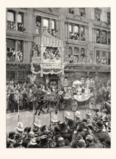 THE GERMAN EMPEROR'S VISIT TO THE CITY: THEIR IMPERIAL MAJESTIES SALUTED BY A SHOWER OF ROSES, A