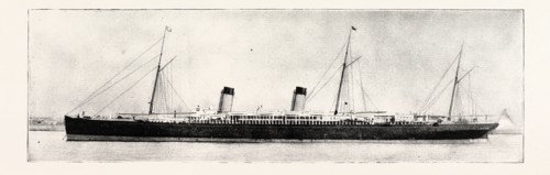 THE S.S. "TEUTONIC" WHICH HAS MADE THE FASTEST PASSAGES ON RECORD, WESTWARDS AND EASTWARDS, ACROSS