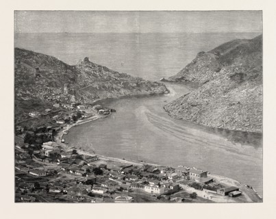 VIEW OF THE TOWN AND HARBOUR OF BALAKLAVA: The Battles round Balaclava were caused by the attempt