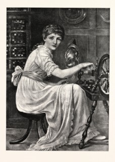 THE SPINSTER, FROM THE PICTURE BY EDWIN LONG, R.A.