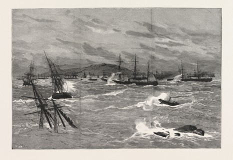 A PAMPERO (OR HURRICANE) IN SOUTH AMERICA: THE INNER ANCHORAGE, MONTE VIDEO, DURING THE STORM