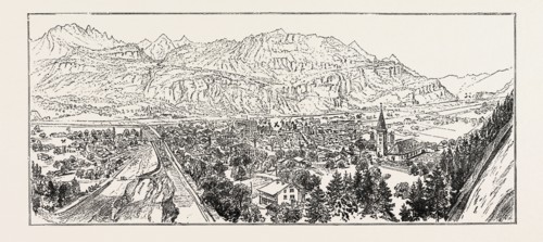 MEIRINGEN, IN THE CANTON OF BERNE, SWITZERLAND, WHICH HAS BEEN DESTROYED BY FIRE