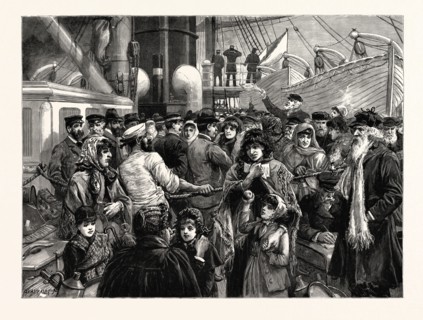 THE EMIGRATION OF THE RUSSIAN JEWS, THE DOCTOR EXAMINING STEERAGE PASSENGERS BEFORE THEIR DEPARTURE