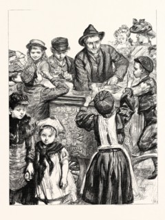 WHITECHAPEL WAY, UNSEASONABLE REFRESHMENT: A NOVEMBER SCENE IN THE EAST END, LONDON