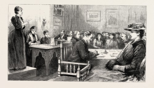 CONFERENCE OF THE WOMEN'S FRANCHISE LEAGUE IN RUSSELL SQUARE, LONDON