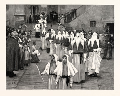 A FUNERAL IN THE ISLAND OF CAPRI, SOUTHERN ITALY: Most of the people belong to the Society of the