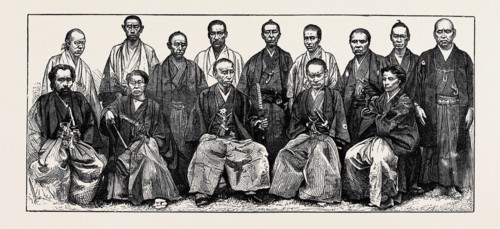 THE JAPANESE EMBASSY TO PEKIN, PRINCE DATÃâ AND SUITE; FROM LEFT TO RIGHT, FIRST ROW: TS'DA (DUTCH