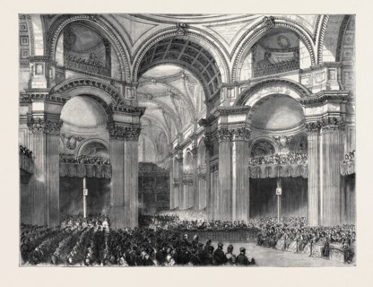 ST. PAUL'S: VIEW UNDER THE DOME DURING THE SERVICE, LONDON