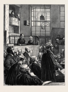 A SKETCH AT THE CENTRAL CRIMINAL COURT DURING THE LATE TRIAL OF O'CONNOR