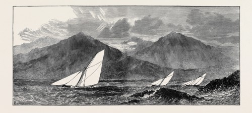 THE CLYDE YACHT CLUB: VESSELS WEATHERING THE GARROCH HEAD, BUTE