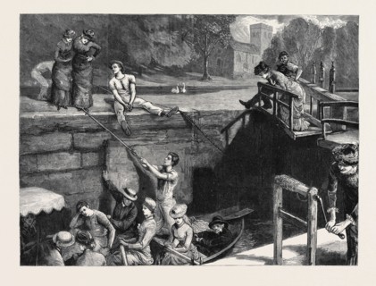 OXFORD: A PICNIC TO NUNEHAM: IN IFFLEY LOCK,  " WINDING UP THE COMPANY "