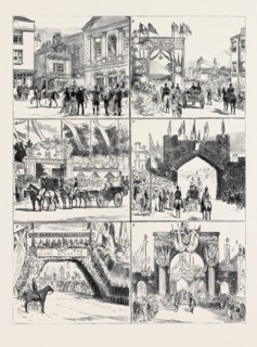 FROM WINDSOR TO CLAREMONT: 1. The Bride and Bridegroom Leaving Windsor; 2. Triumphal Arch, Old