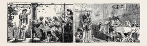 PRINCE LEOPOLD AT THE HOME OF HIS AFFIANCED BRIDE, TABLEAUX VIVANTS AT THE PALACE, AROLSEN: "THE