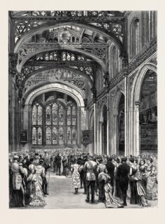 THE MUNICIPAL BALL AT THE GUILDHALL, RECEPTION OF THE GUESTS IN THE LIBRARY