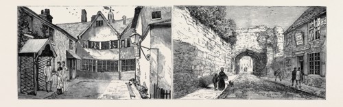 LEICESTER: THE OLD TOWN HALL (LEFT), THE CASTLE YARD (RIGHT)
