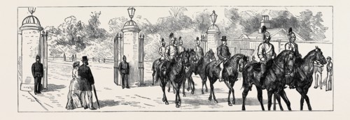 THE CONDITION OF IRELAND: PRECAUTIONS AT THE VICEREGAL COURT, DUBLIN: EARL SPENCER GOING TO THE