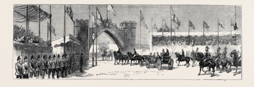 THE QUEEN'S VISIT TO EPPING FOREST: THE ROYAL PROCESSION LEAVING CHINGFORD STATION