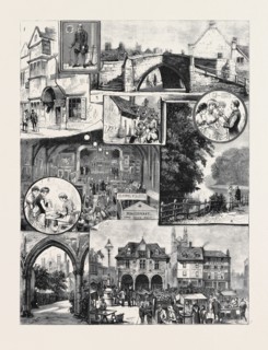 THE INDUSTRIAL EXHIBITION AT PETERBOROUGH, SKETCHES IN AND AROUND THE TOWN: 1. Porch of the Swan