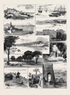 SKETCHES AT CANNES: 1. Cannes from Hill on West Side; 2. The Quay; 3. St. Raphael, near FrÃƒÂ©jus;