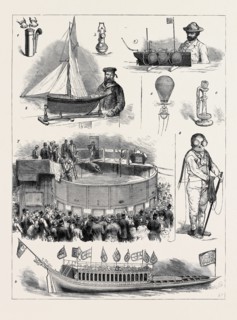 THE NAVAL AND SUBMARINE ENGINEERING EXHIBITION AT ISLINGTON: 1. Sounding the Fog-Horn; 2. Model of