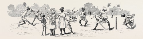 ROUND THE WORLD YACHTING IN THE "CEYLON," MADRAS: NATIVE CRICKETERS