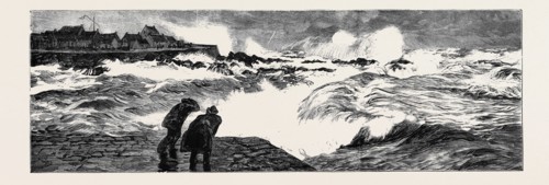 POURING OIL ON THE TROUBLED WATERS AT PETERHEAD, MARCH 1, 1882: CONDITION OF THE SEA BEFORE