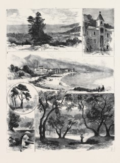 HER MAJESTY'S VISIT TO MENTONE: 1. A Mule Path Near Mentone; 2. An Olive Mill, Mlntone; 3. Mentone,