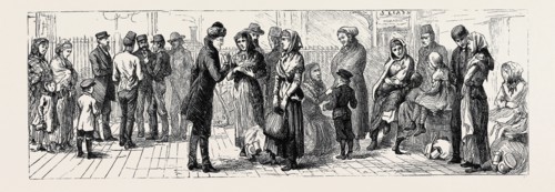 SCANDINAVIAN EMIGRANTS AT THE RAILWAY STATION