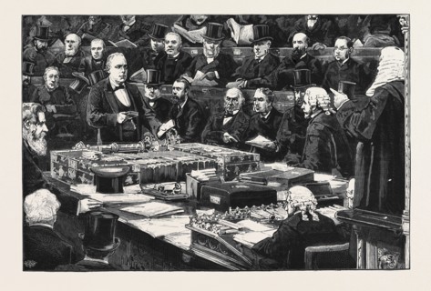 MR. BRADLAUGH TAKING THE OATH IN THE HOUSE OF COMMONS