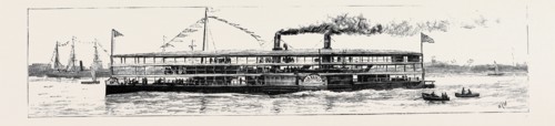 THE VICEROY OF INDIA'S VISIT TO RANGOON, BRITISH BURMA: A THREE-DECKED RIVER STEAMER IN THE HARBOUR