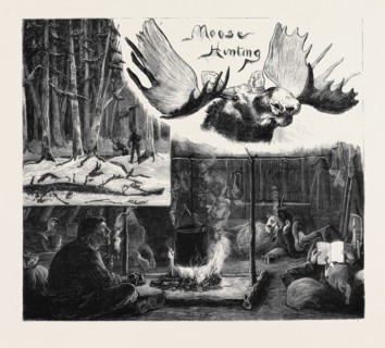 MOOSE HUNTING IN NOVA SCOTIA: 1. Moose-Creeping: Indian Testing Ice on a Frozen Stream; 2. A Fine
