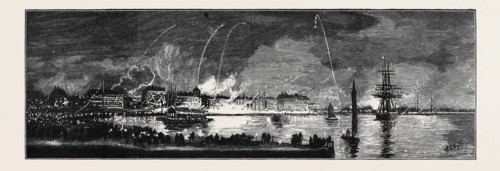 THE YOUNG PRINCES ON THEIR CRUISE, SHANGHAI: ILLUMINATIONS AND PARADE OF THE FIRE-BRIGADE