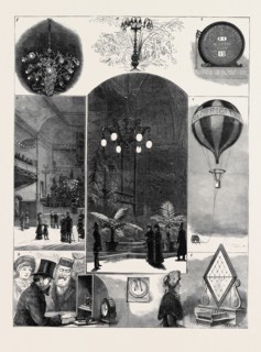 THE CRYSTAL PALACE ELECTRICAL EXHIBITION: 1. The Chandelier in the Concert Room; 2. Chandelier