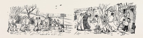 OUR GREAT FOOTBALL MATCH, "PELICANS" versus "PHANTOMS": VANQUISHED (LEFT), VICTORS (RIGHT)