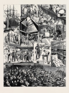 OUR COLONIAL WOOL TRADE: 1. The Dublin Castle discharging Cargo of Cape Wool at Blackwall Docks; 2.