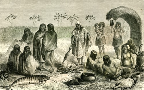 Beach of River Quillabamba, 1869, Santa-Ana,  Peru