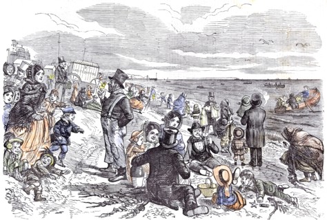 Eight Hours At The Sea-Side; J. Leech; Children; Brighton; 1856; ladies bathing; delight; fun;