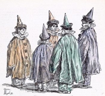 Fancy dress ball in 1892, Britain, fancy dress; fun; clown; merrymaking; merry; festival;